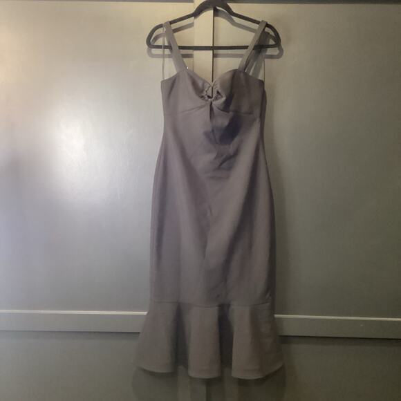 Revolve Likely Tia cutout peplum mermaid black midi bodycon cocktail dress 6 - Picture 2 of 12